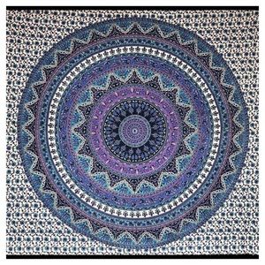 Purple, Blue, Green & Black Elephant Wall Tapestry